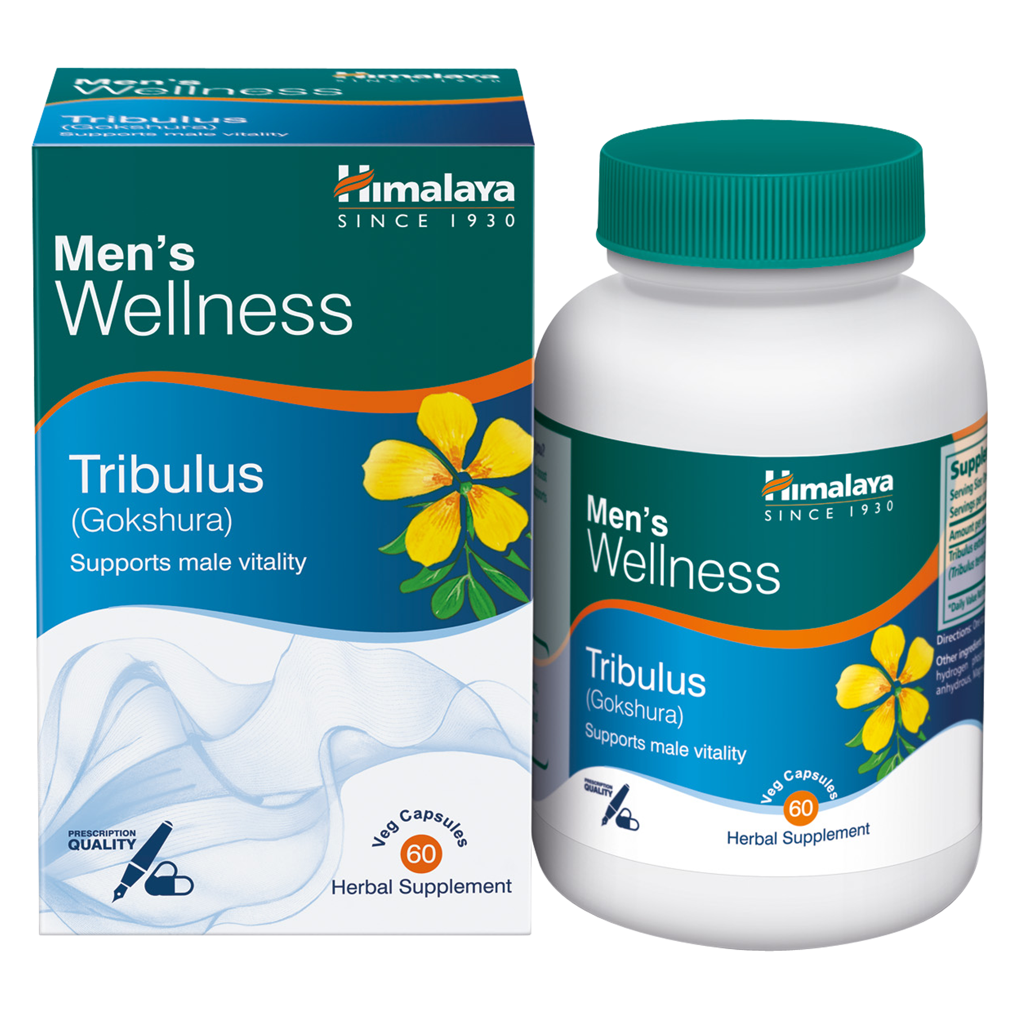 Complément Alimentaire Himalaya Gokshura - 60 Comprimés à Base De Tribulus, Pour Le Bien-être Masculin Et La Vitalité